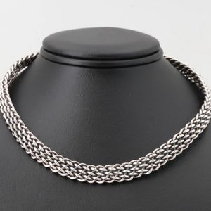 Sterling Silver Braided Collar Necklace